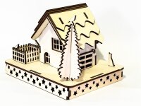 Handgefertigtes Holz-Weihnachtshaus Nr. 03