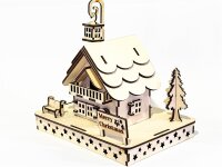 Handgefertigtes Holz-Weihnachtshaus Nr. 04