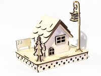 Handgefertigtes Holz-Weihnachtshaus Nr. 04