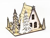Handgefertigtes Holz-Weihnachtshaus Nr. 05