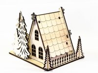 Handgefertigtes Holz-Weihnachtshaus Nr. 05