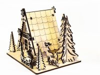 Handgefertigtes Holz-Weihnachtshaus Nr. 05