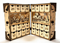 Exklusiver Holz-Adventskalender in Buchform
