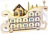 Schlitten-Adventskalender aus Holz