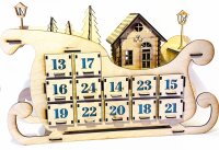 Schlitten-Adventskalender aus Holz