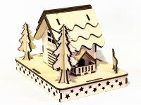 Handgefertigtes Holz-Weihnachtshaus Nr. 01