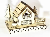 Handgefertigtes Holz-Weihnachtshaus Nr. 01