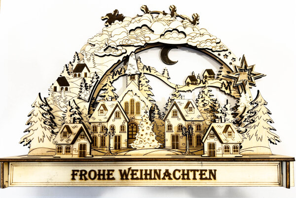 Holz-Weihnachtsbogen mit Motiv