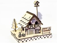 Handgefertigtes Holz-Weihnachtshaus Nr. 02